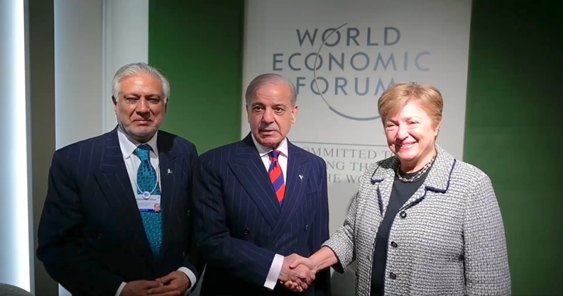 شهباز شريف يلتقي مديرة صندوق النقد الدولي في دافوس